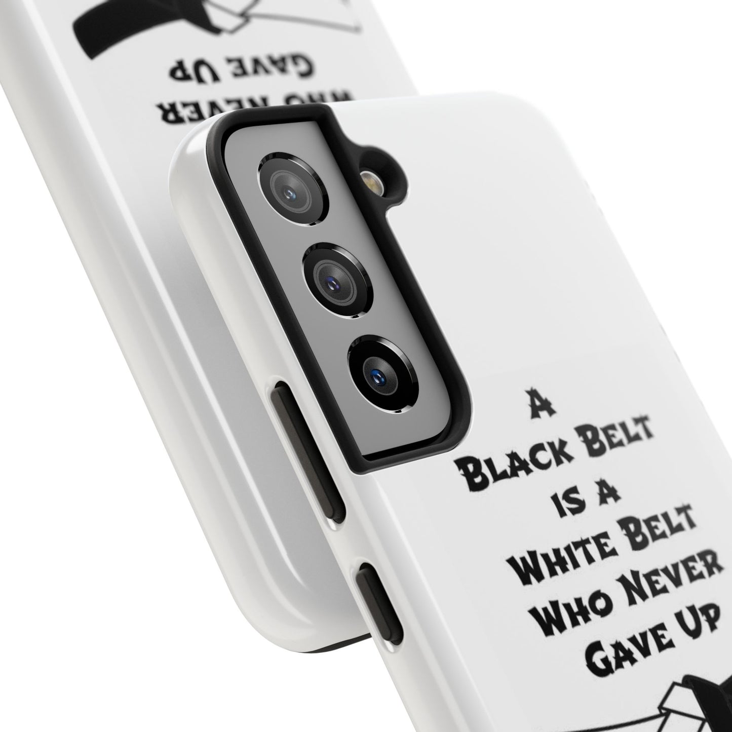 Phone Cases - Black Belt Never Gave Up Quote Design