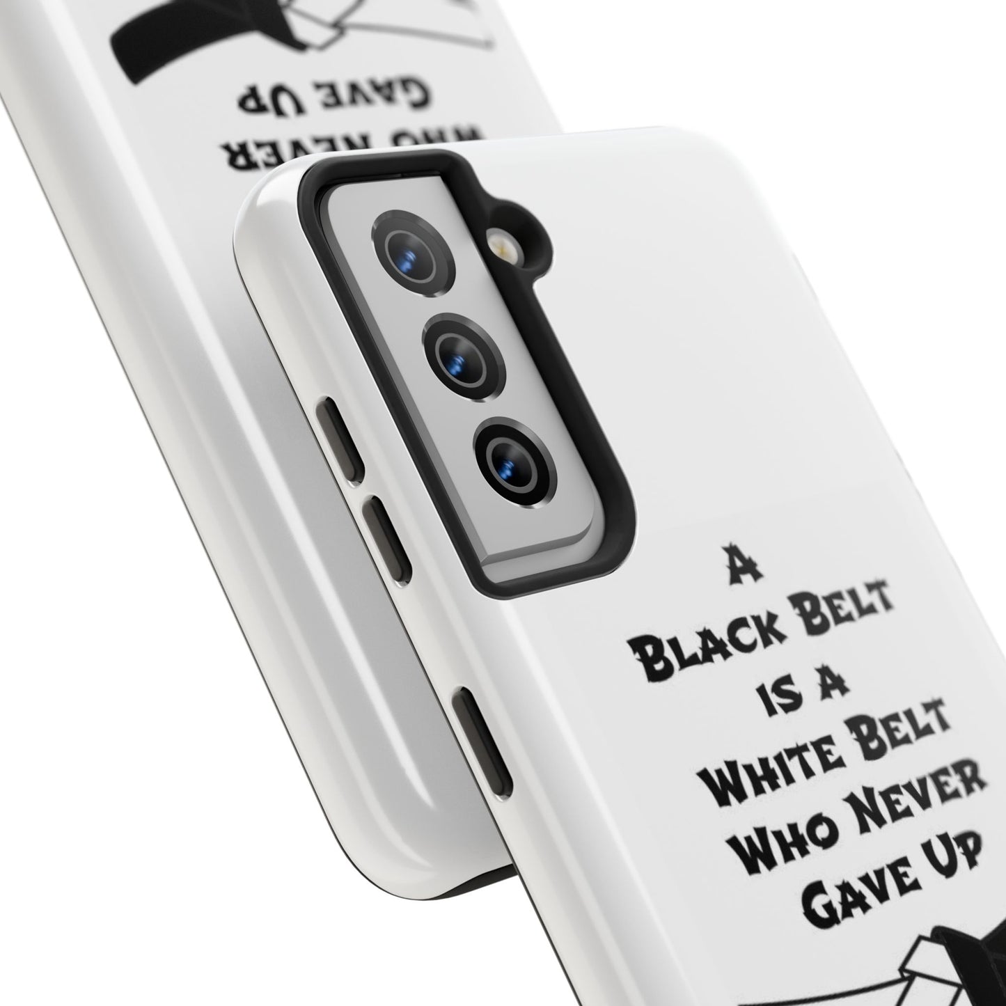 Phone Cases - Black Belt Never Gave Up Quote Design