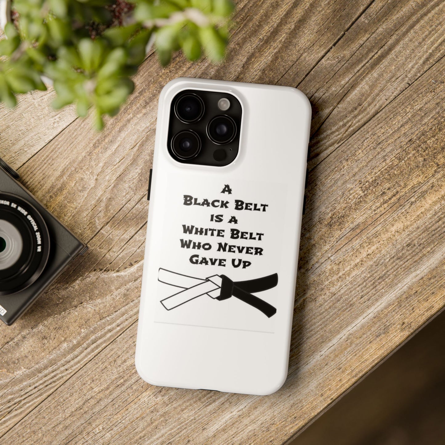 Phone Cases - Black Belt Never Gave Up Quote Design