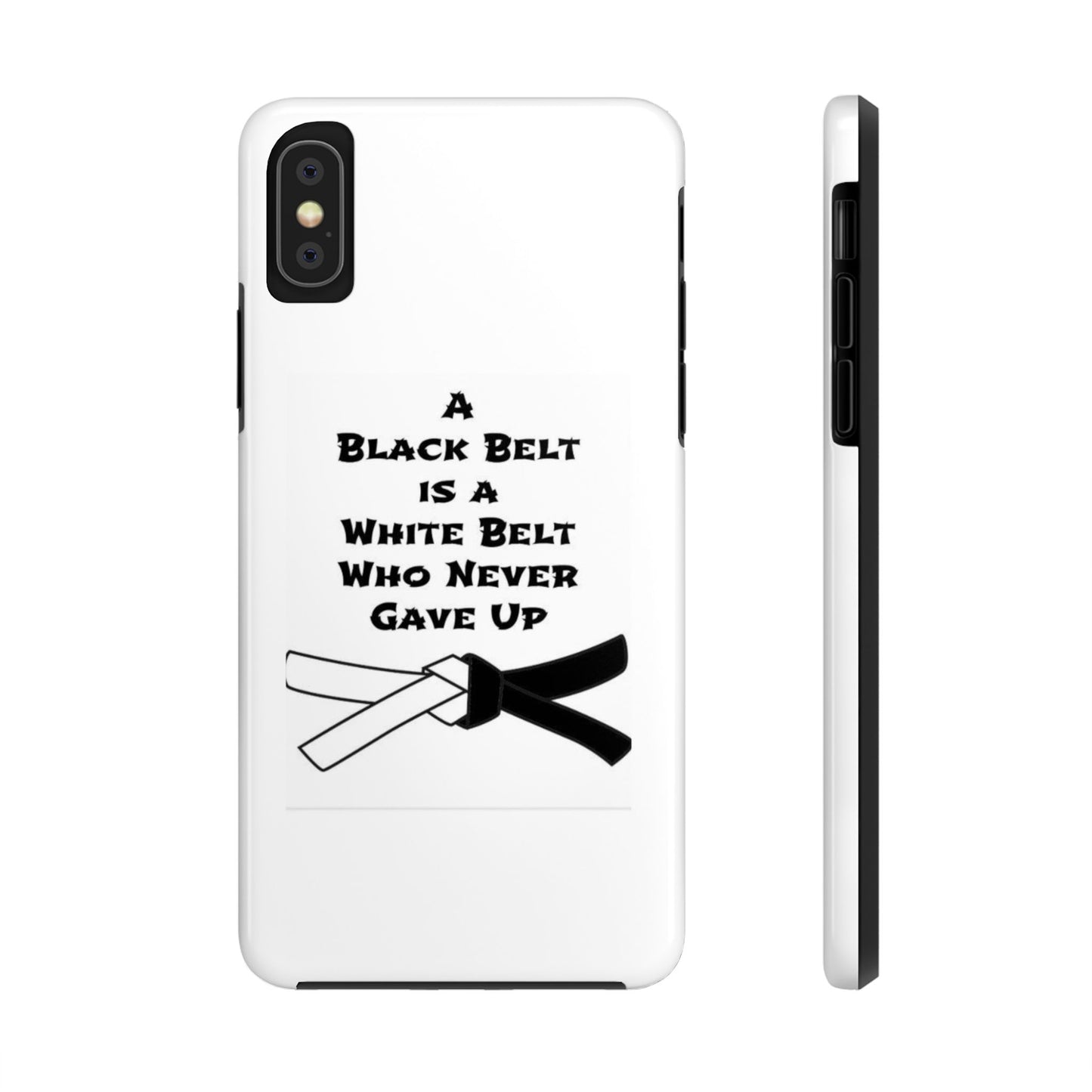 Phone Cases - Black Belt Never Gave Up Quote Design