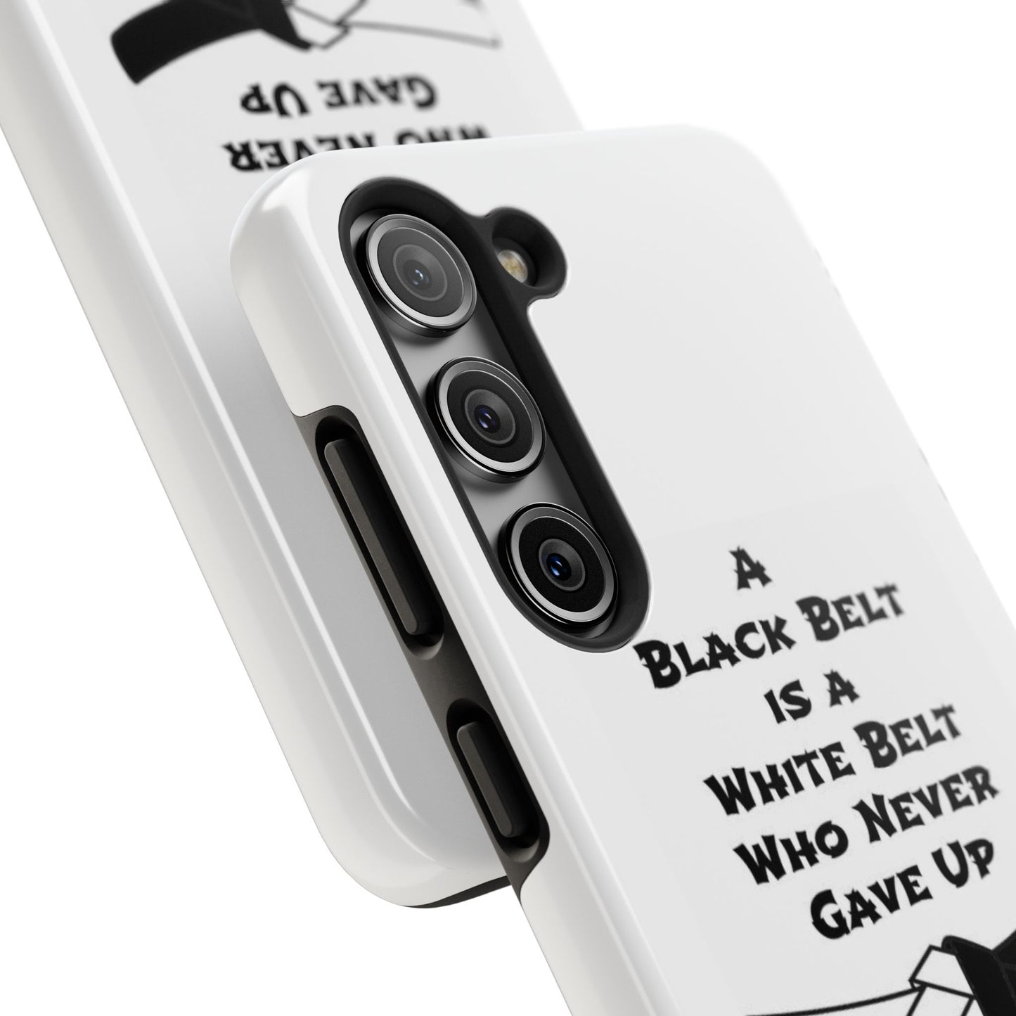 Phone Cases - Black Belt Never Gave Up Quote Design