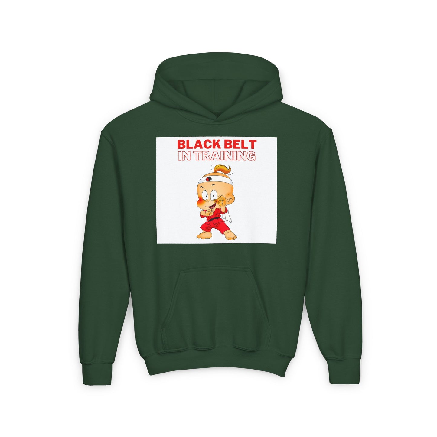 Hooded Sweatshirt with 'Black Belt in Training' Quote