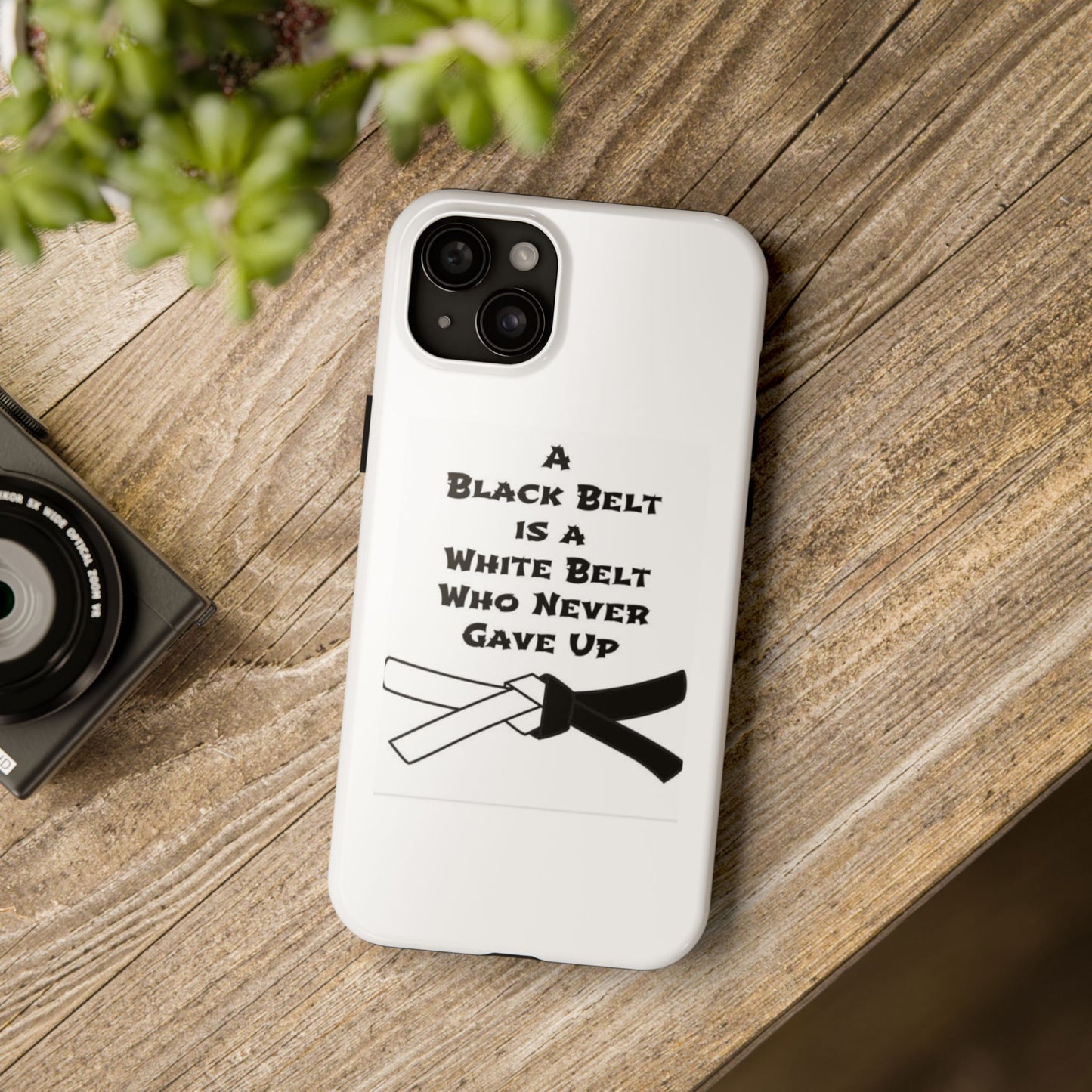 Phone Cases - Black Belt Never Gave Up Quote Design