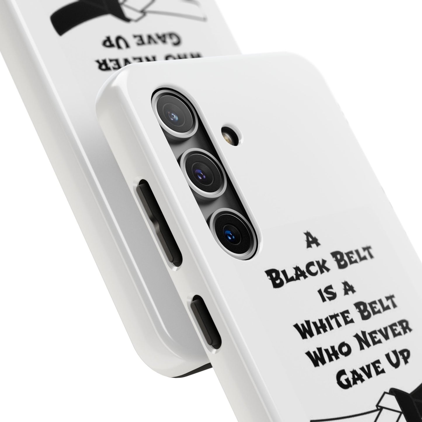 Phone Cases - Black Belt Never Gave Up Quote Design