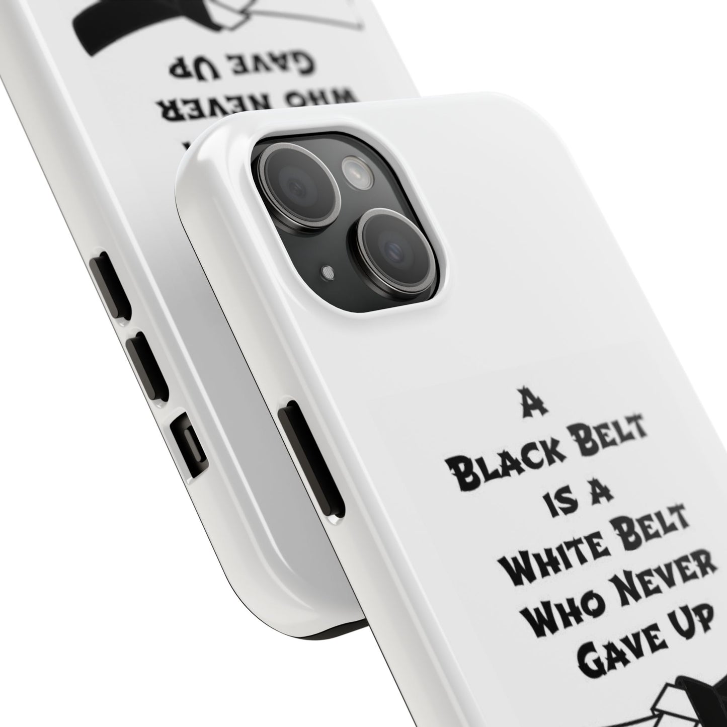 Phone Cases - Black Belt Never Gave Up Quote Design
