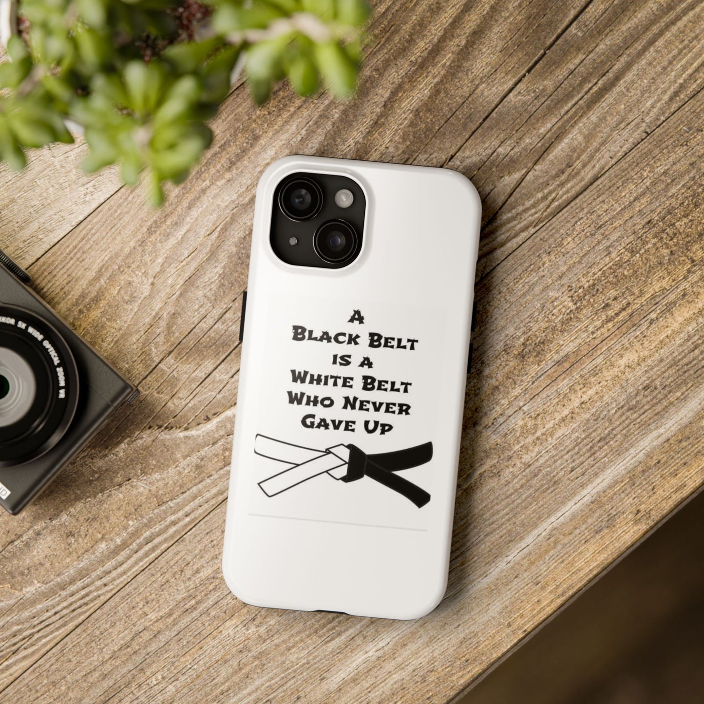 Phone Cases - Black Belt Never Gave Up Quote Design