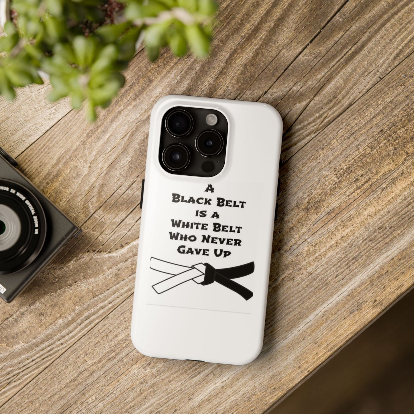 Phone Cases - Black Belt Never Gave Up Quote Design