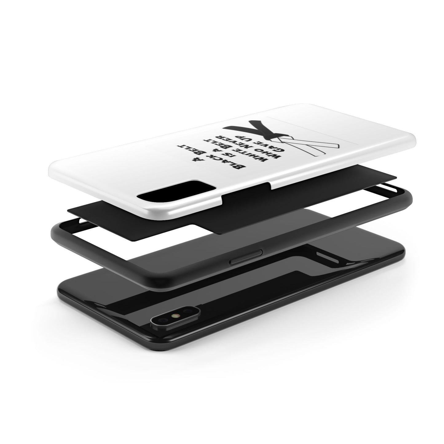 Phone Cases - Black Belt Never Gave Up Quote Design