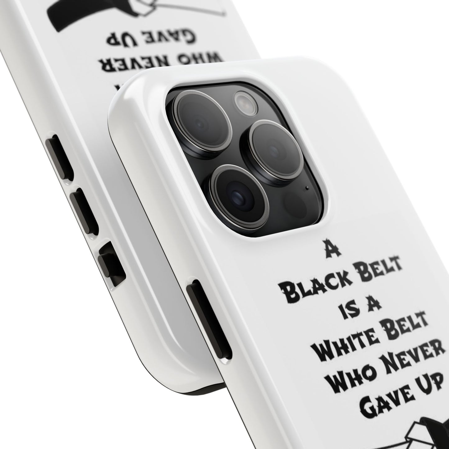 Phone Cases - Black Belt Never Gave Up Quote Design