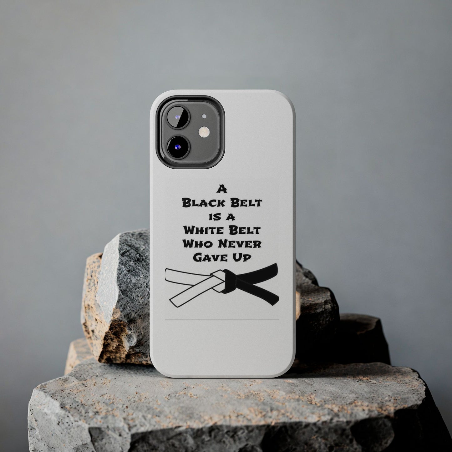 Phone Cases - Black Belt Never Gave Up Quote Design