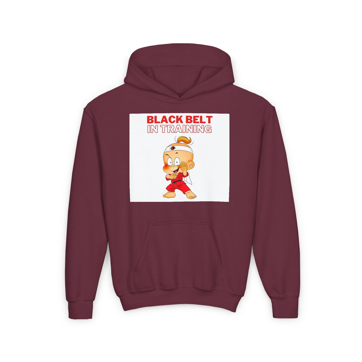 Hooded Sweatshirt with 'Black Belt in Training' Quote